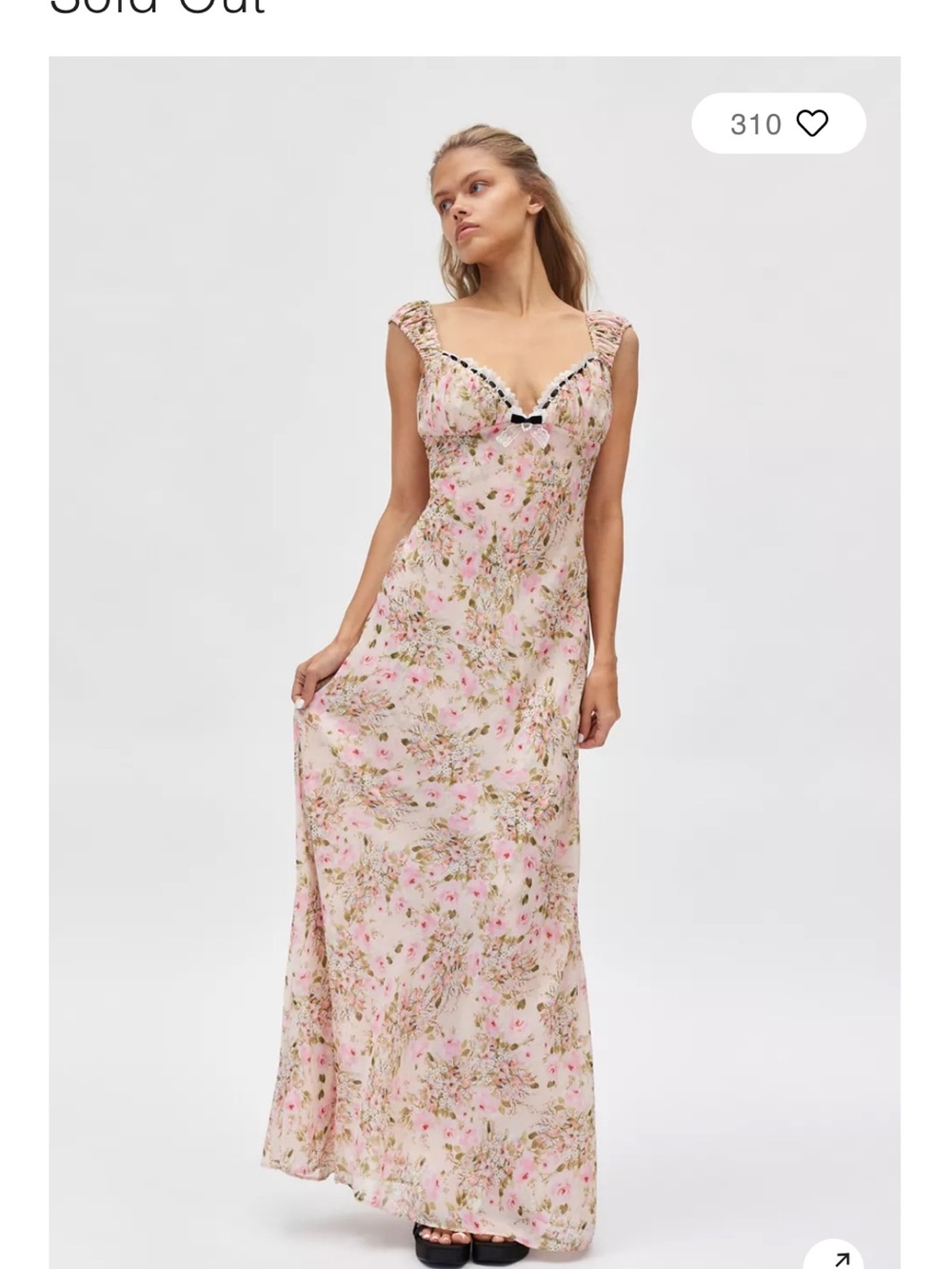 Love for lemons emmaline Floral Pink Maxi Dress with Delicate Ruffle Straps